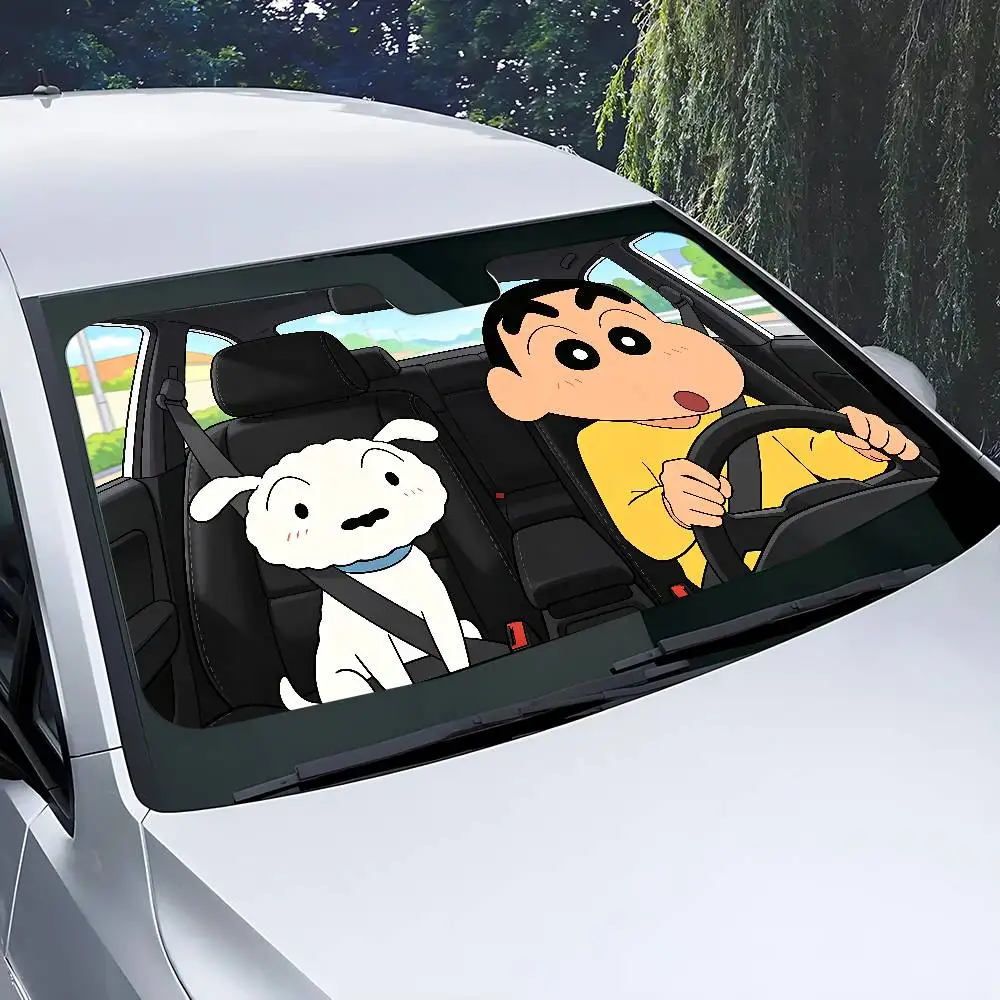 C-CrayonS S-Shin-chan Drive Car Sunshade Covers Cover Universal Windscreen Folding Visor image 4