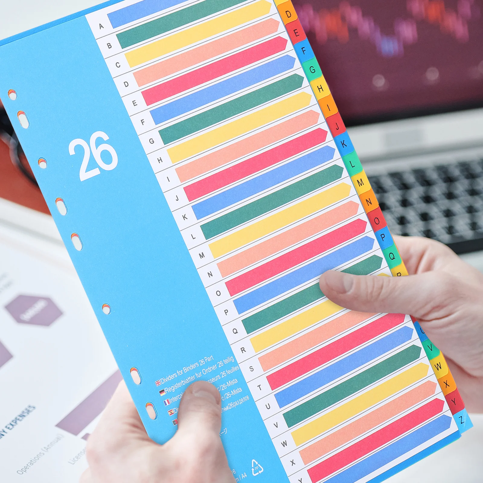 38pcs Loose-Leaf Tabs Dividers Indexes Classified Labels Plastic Folder Separator For Notebook Colored Index Pages File