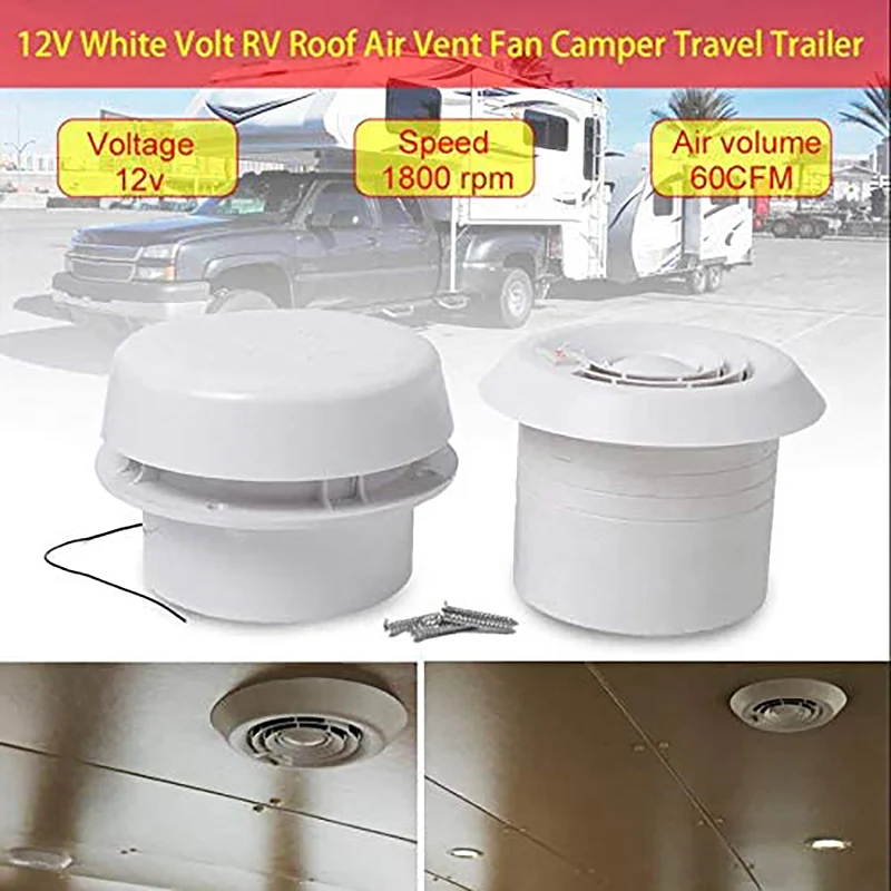 DC12V Trailer Roof Air Ventilation Round Vent For RV Caravan Boat Vent Fan With Low Noise