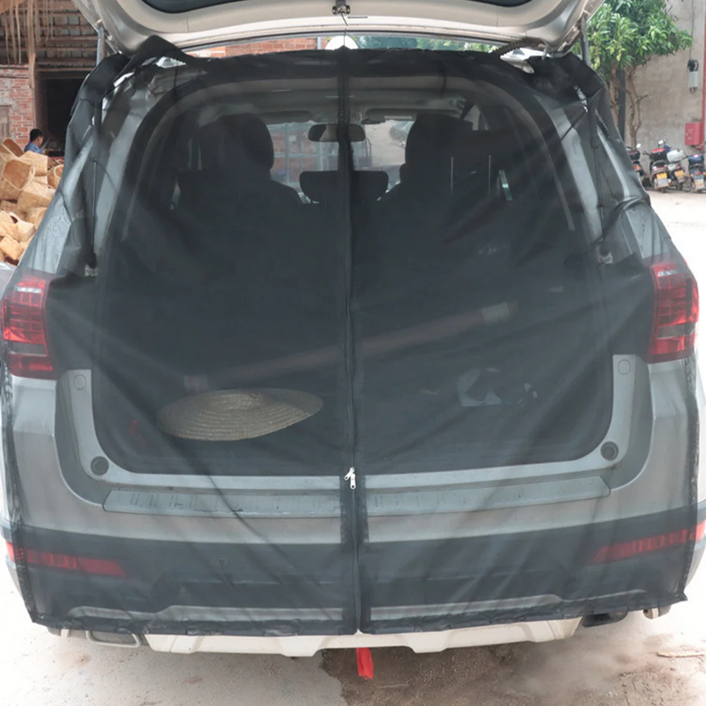 Car Tailgate Mosquito Net Magnetic Trunk Privacy Protection Ventilation Mesh Car Camping Mesh Screen for SUV Camping Self-Drive