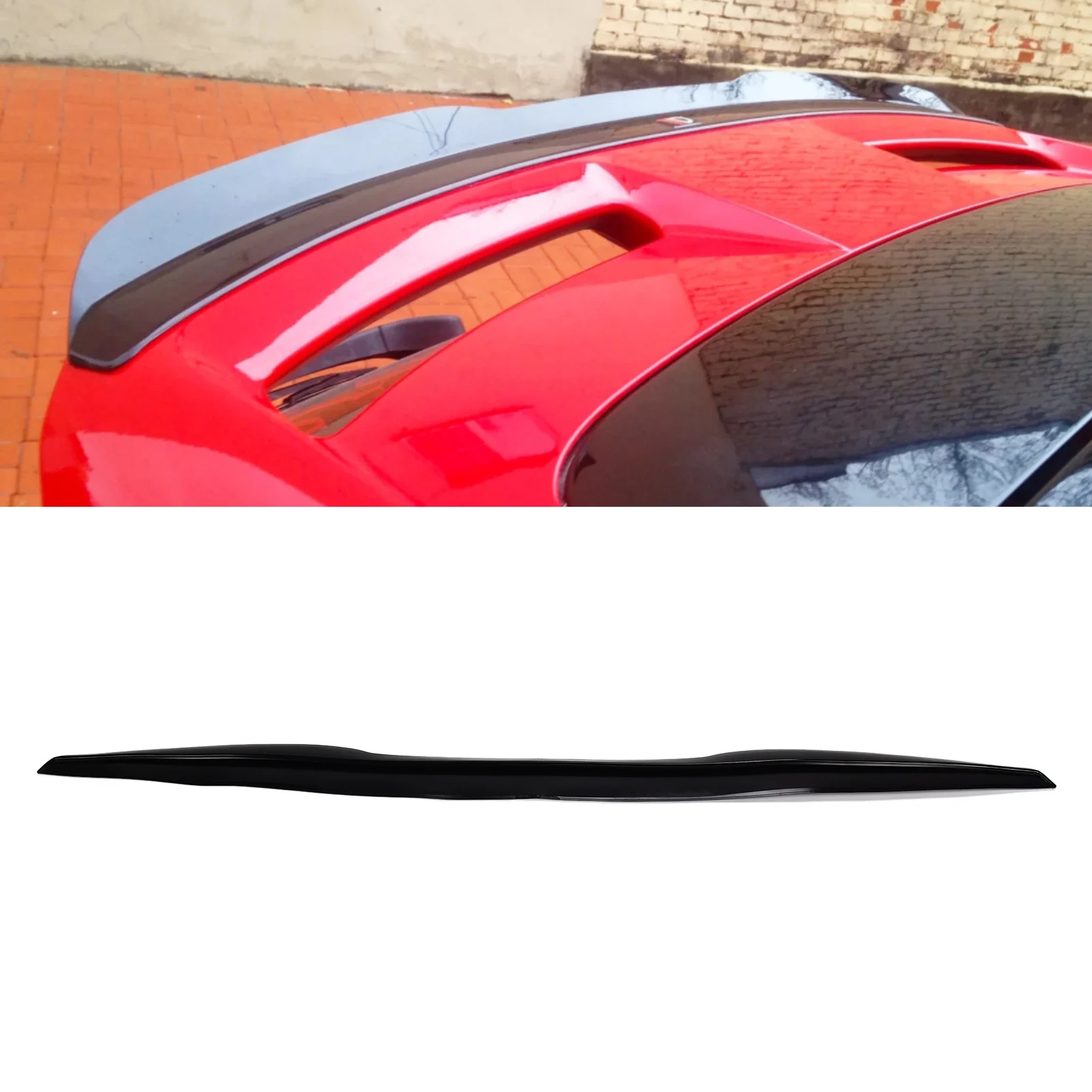 

Universal Car Rear Roof Trunk Spoiler Glossy Black Anti UV Tail Wing 113cm For Most Car