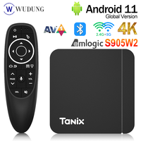 New Tanix W2 Android 11 Smart TV box Amlogic S905W2 2GB 16GB 2.4G/5G Dual Wifi AV1 BT Set Top Box Media player PK Tanix TX3