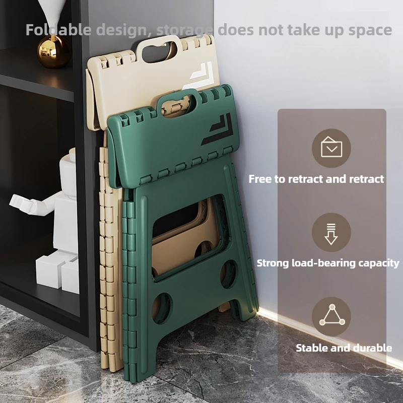 Simple Folding Shower Stool Portable Plastic Step Seat with Non-Slip Large Capacity Utility Bench for Camping Home Shoe Stools