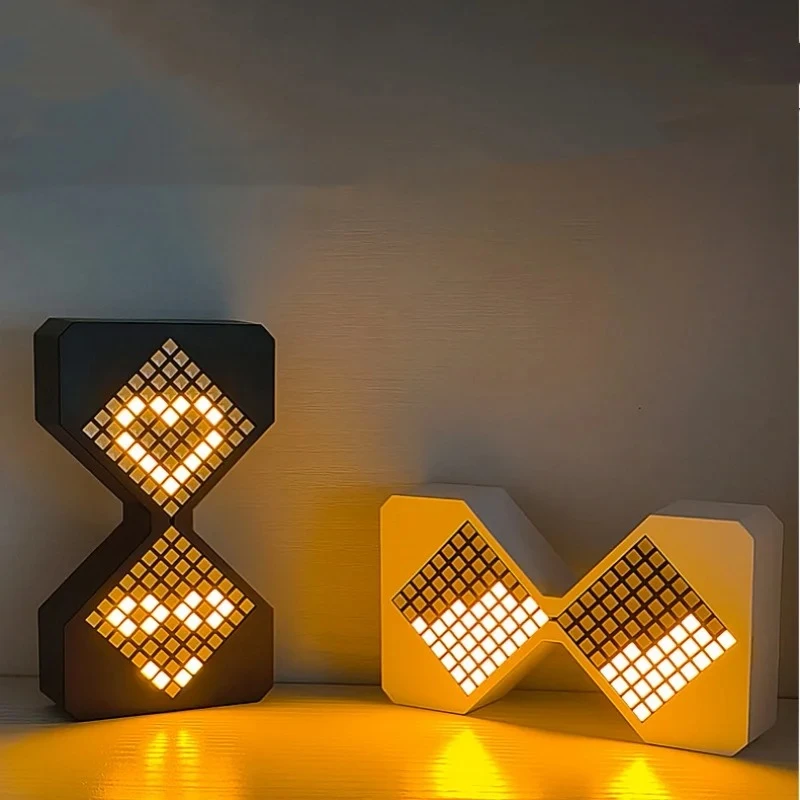 Creatieve elektronische zandlopertimer Cyber Style DIY digitale zandloperornament voor slaapkamer keuken Ambient LED-nachtverlichting