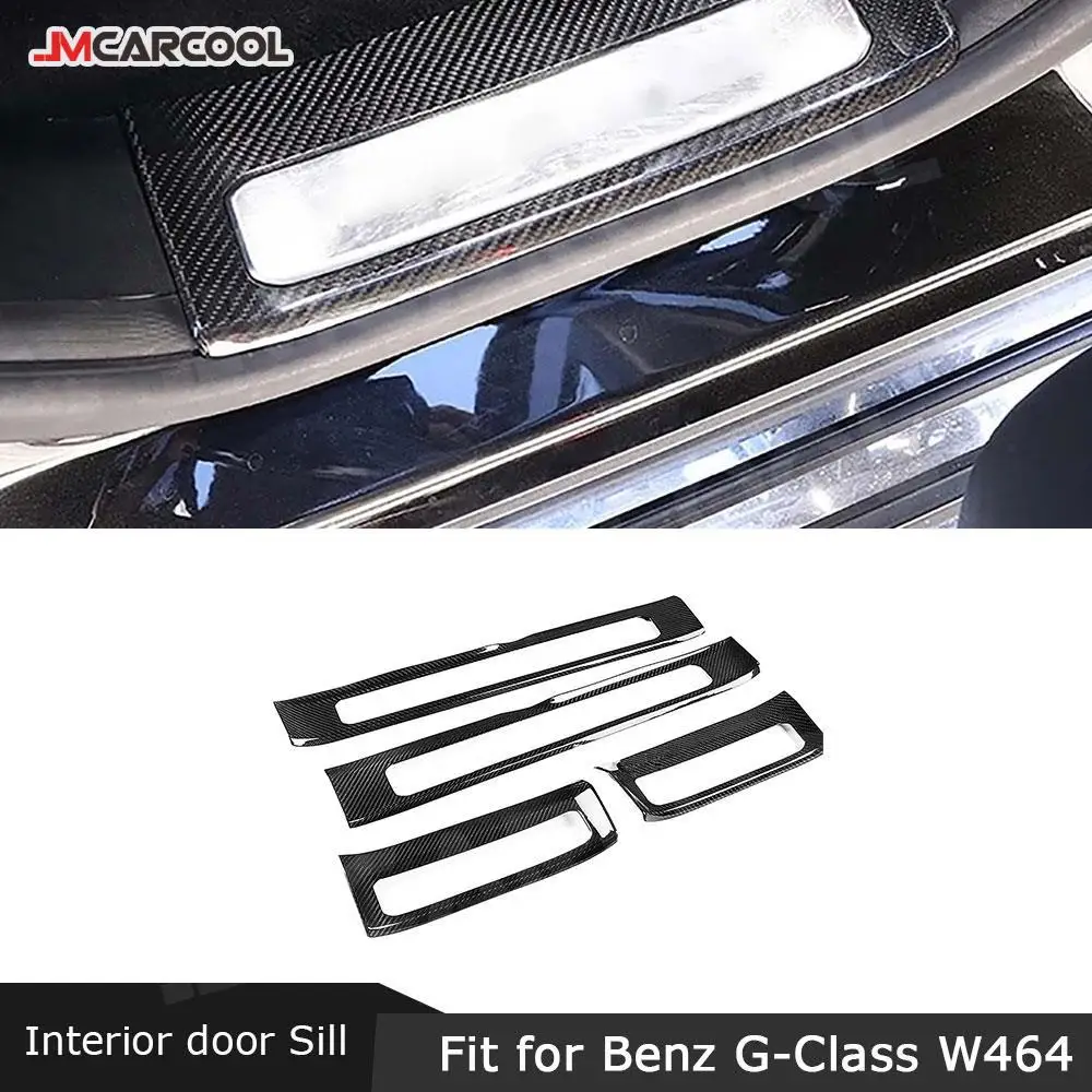 4 PCS Carbon Fiber Car Door Interior/Exterior Threshold Decoration Sticker For Mercedes Benz G Class W464 G500 G63 AMG 2019-2020