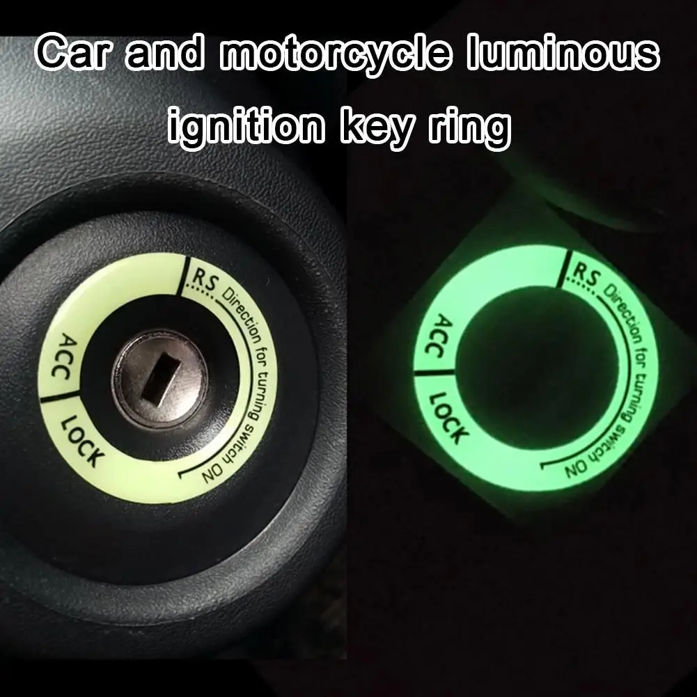 3D Gel Glow Key Sticker Luminous Ignition Switch Cover Circle Light Decoration Universal Auto Key Fluorescent Circle