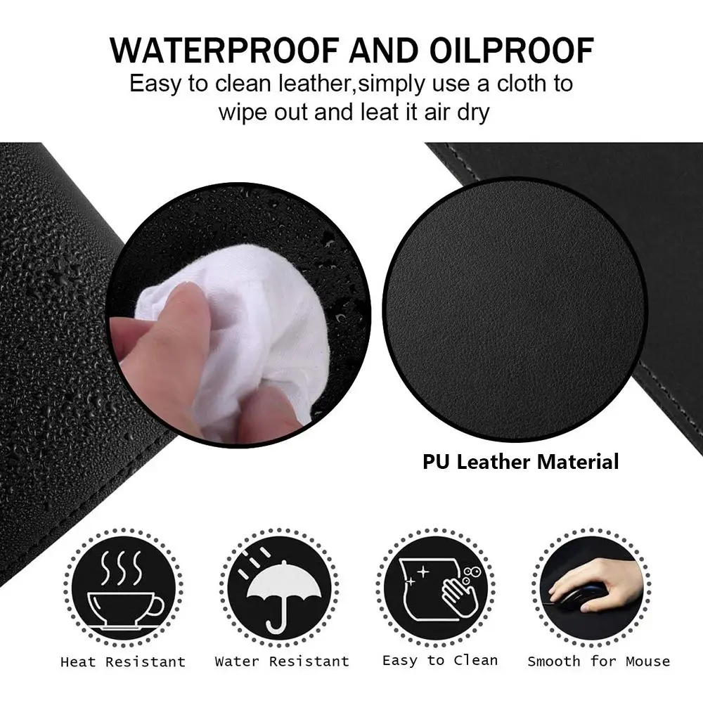 Desktop Writing Mat Laptop Computer PU Leather Placemat Mouse Pad Keyboard Mice Mat