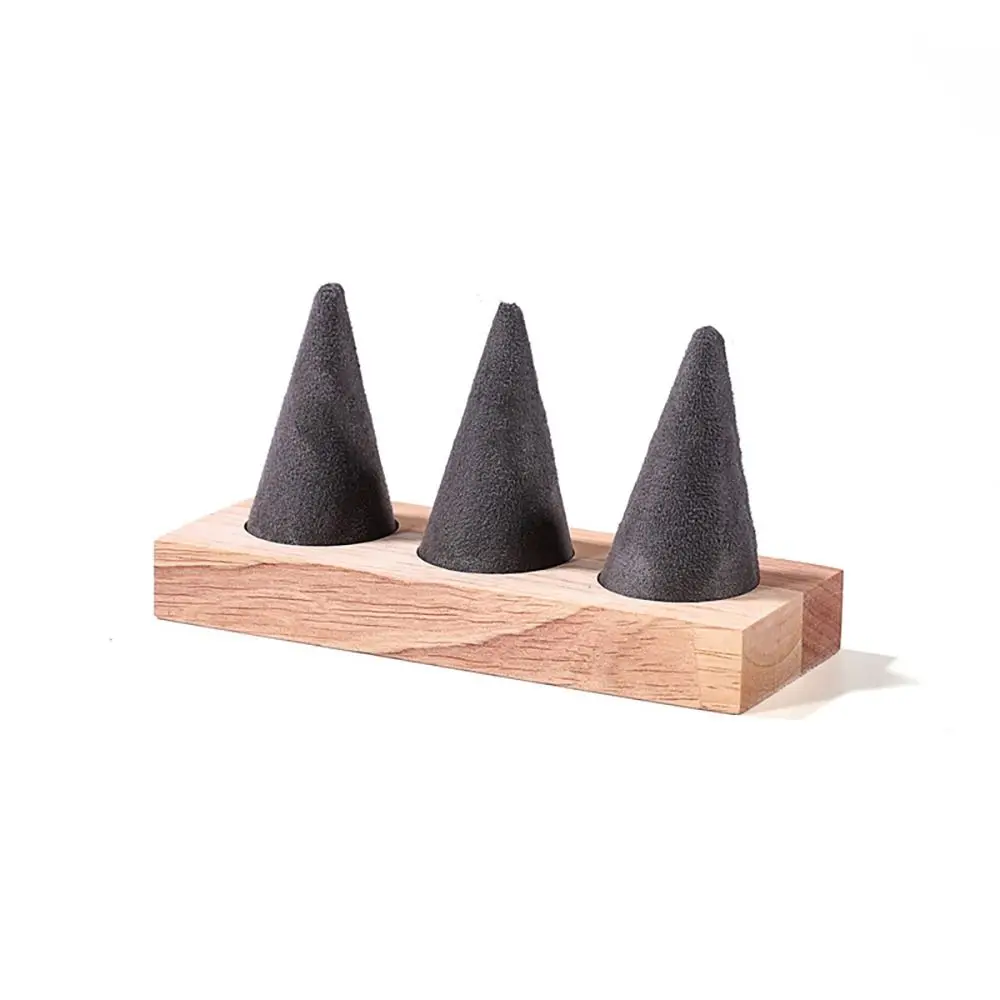 

Jewelry Display Cone Shape Rings Holder Storage Rack Lightweight Flannelette Rings Display Stand Vintage Multiple Size