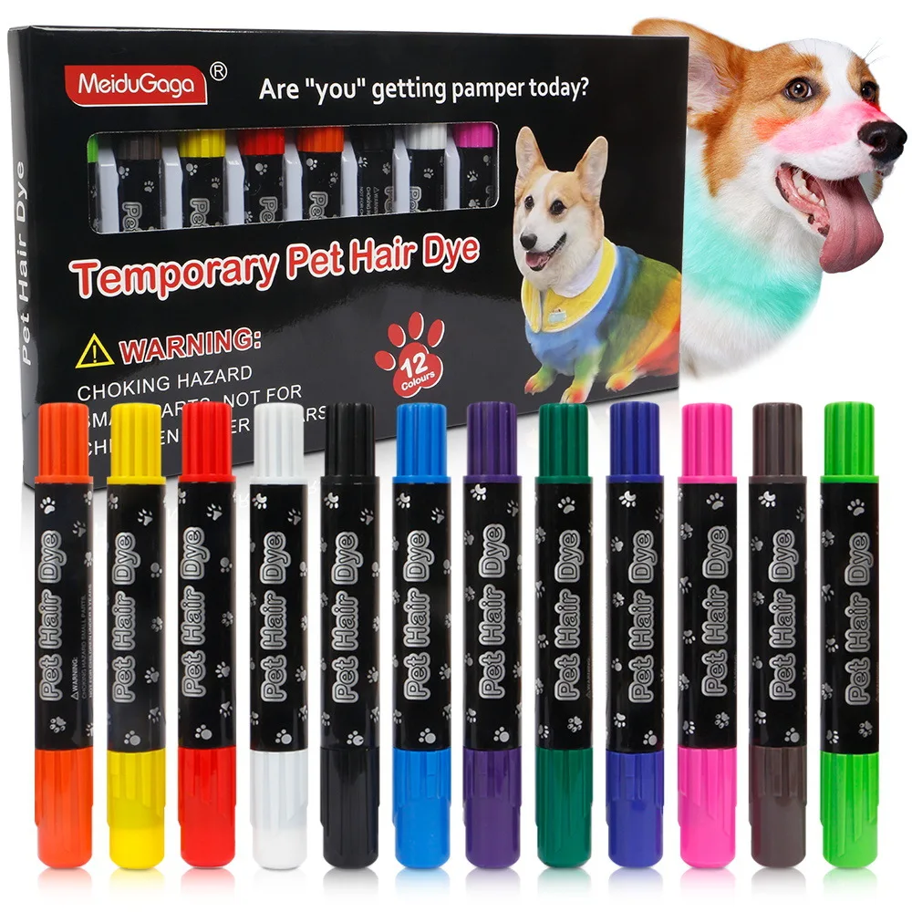 

Pet specific hair dye stick, disposable hair dye, easy to clean, colorful dye brush, dog hair dye, animal marker, crayon