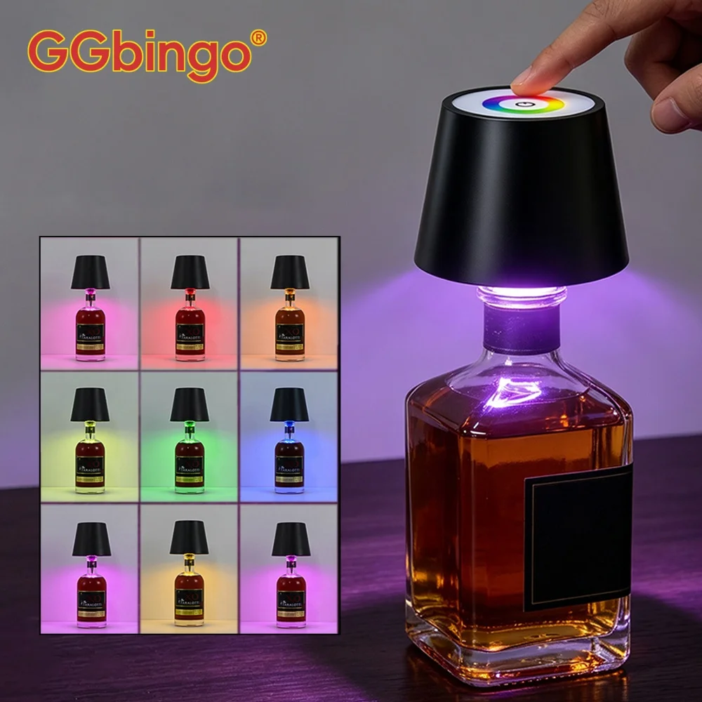 Kabellose Tischlampe für Weinflaschen, LED-Flaschenleuchte für den Außenbereich, Touch-Steuerung, ideal für Restaurants, Bars, Festivals, Partys