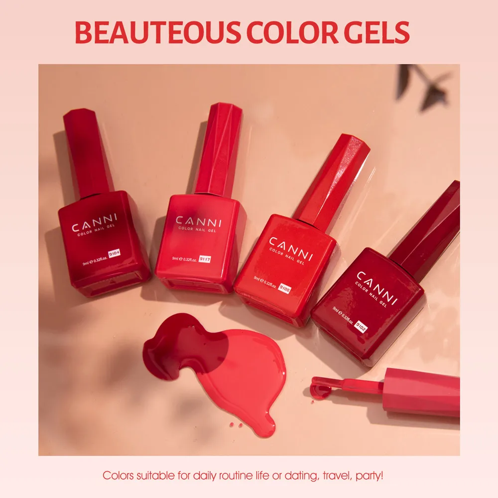 9 ml CANNI Gel-Nagellack, HEMA-FREI, TPO-FREI, runder Pinsel, wunderschöne Farbe, Soak Off UV-LED, semi-permanenter Gel-Lack, Winternägel – Detail 15