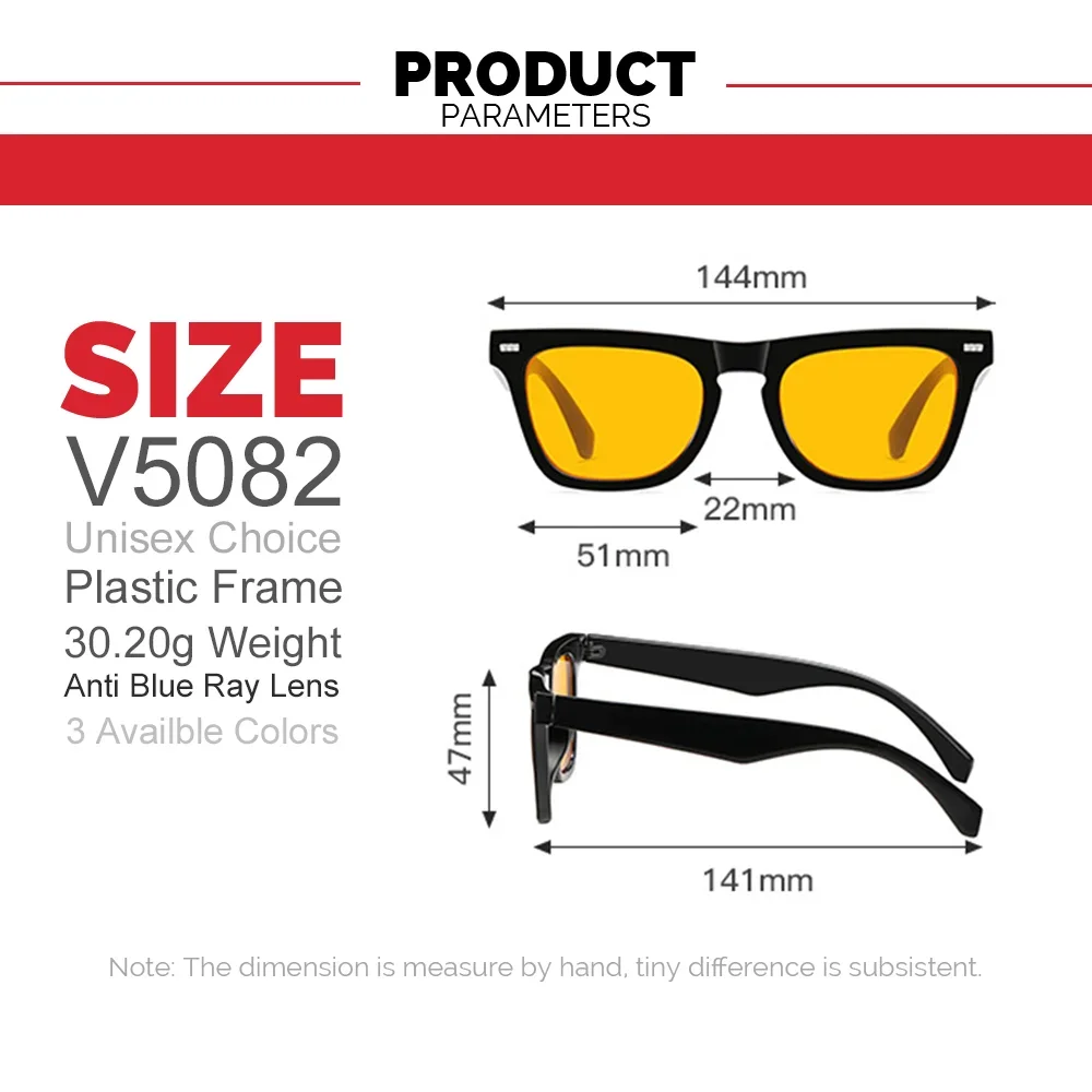 VIVIBEE Rectangle Black Blue Light Blocking Glasses Men Gaming Anti Bluelight Women Orange Night Vision Computer Eyeglasses