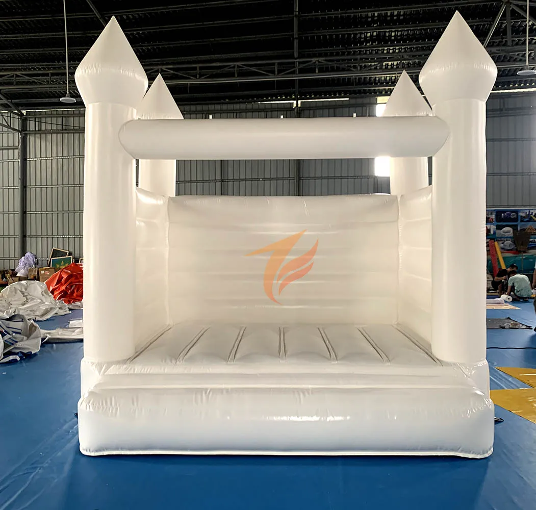 12*10 Ft White Bounce House Bouncy Castle Soft Play Outdoor Playground For Kids