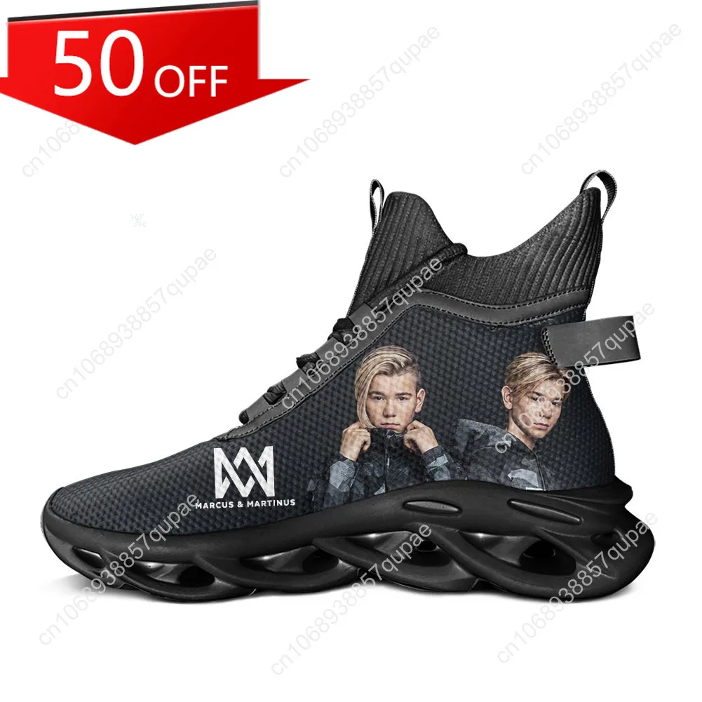 Marcus And Martinus Zapatillas altas planas para hombre y mujer, zapatos de viaje para cantantes de rap y danza