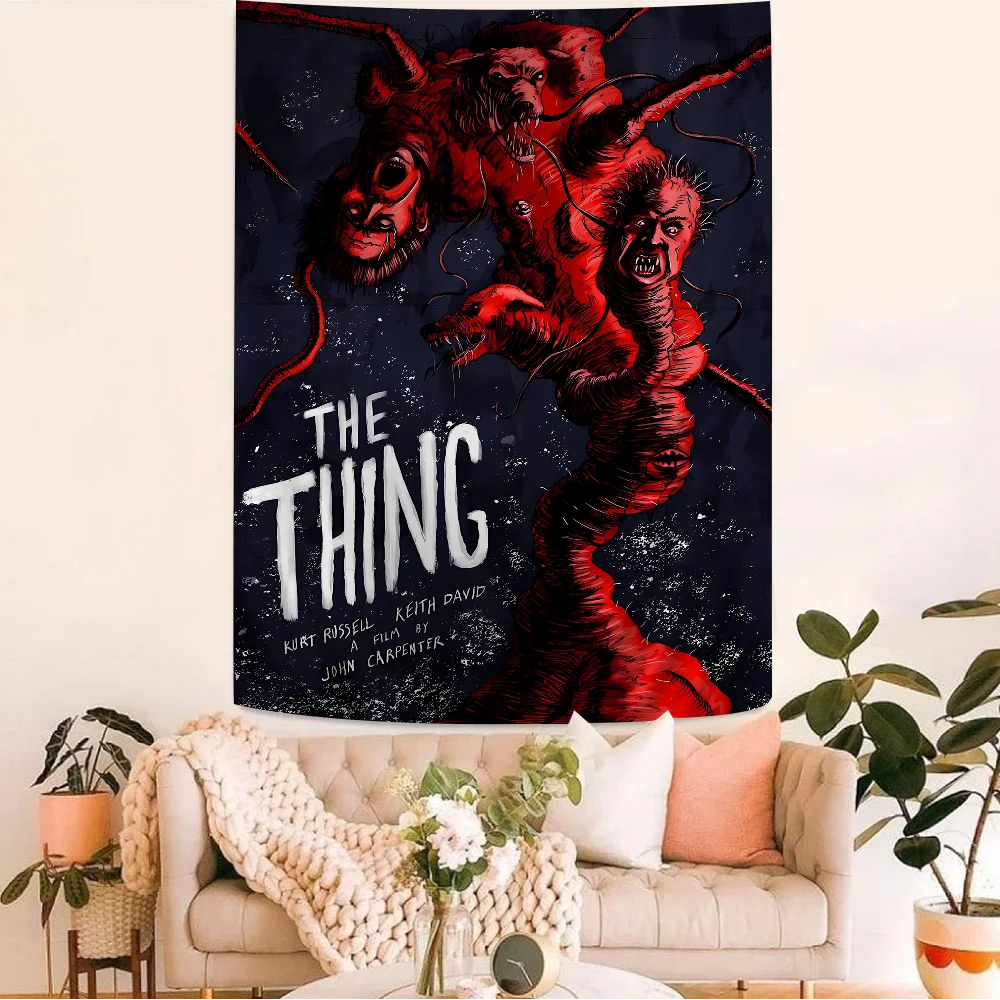 Movie The Thing Anime Tapestry Hippie Flower Wall Carpets Dorm Decor Wall Hanging Home Decor
