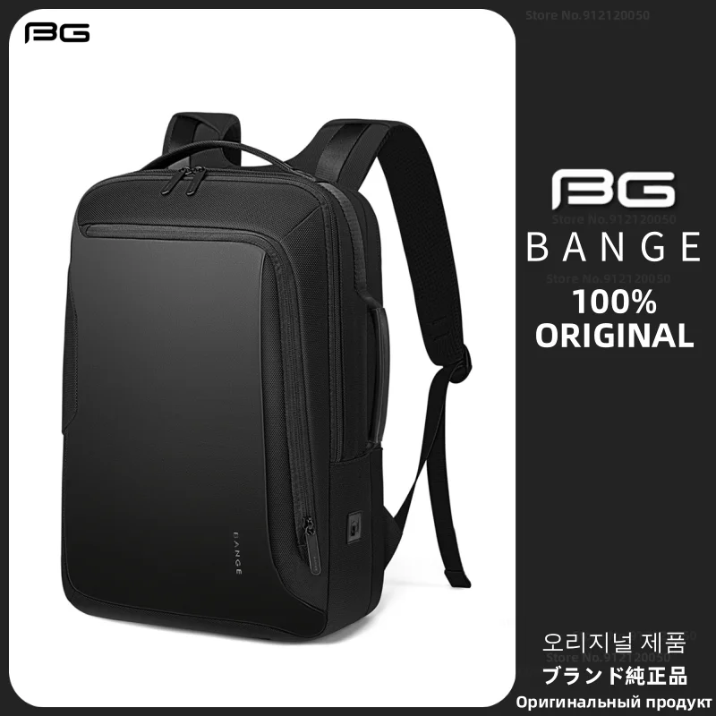 

BANGE 15.6 Inch Men's Laptop Backpack Anti-Theft Waterproof Travel Business Bag with USB Charging Port Backpack Unique Design