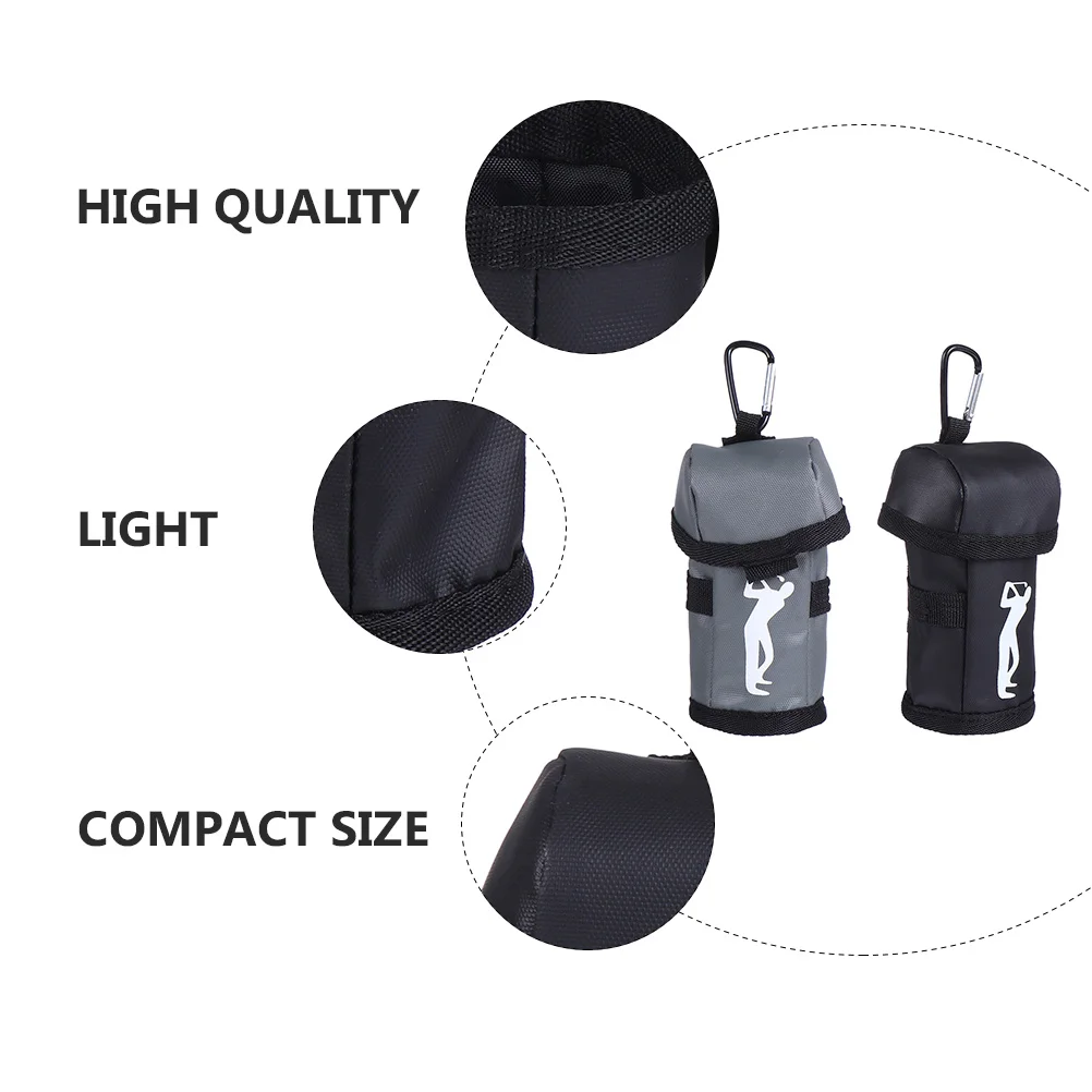 2Pcs Golf Ball Waist Bag Durable Portable Mini Storage Pouch Lightweight Metal Clip Convenient Ball Holder for Training