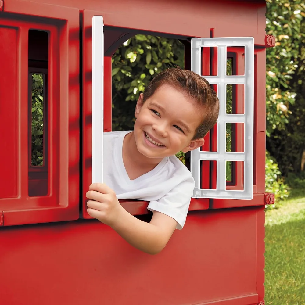 Imagem -05 - Cape Cottage Playhouse With Working Door Windows And Shutters Vermelho Jardim Crianças 26 Anos de Idade