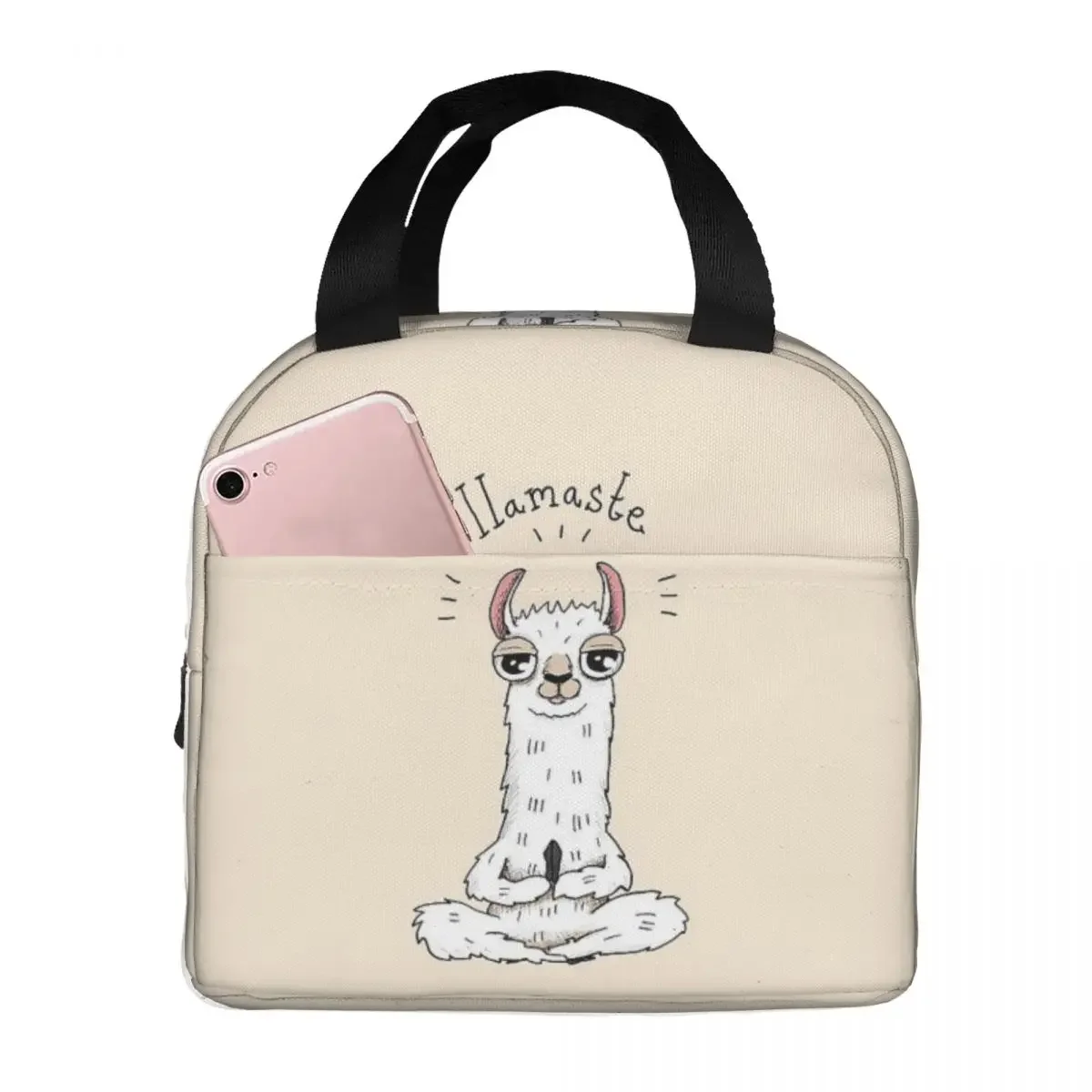 Llama Alpaca Anima Lunch Bags Insulated Bento Box Portable Lunch Tote Resuable Picnic Bags Cooler Thermal Bag for Woman Children