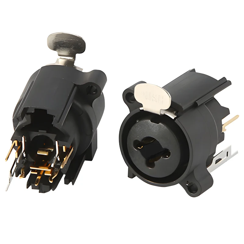 10 pcs XLR 3 Pin Male Plug + Female Socket Connector Square Shape PCB Panel Mount Chassis 3 Pole XLR Adapter