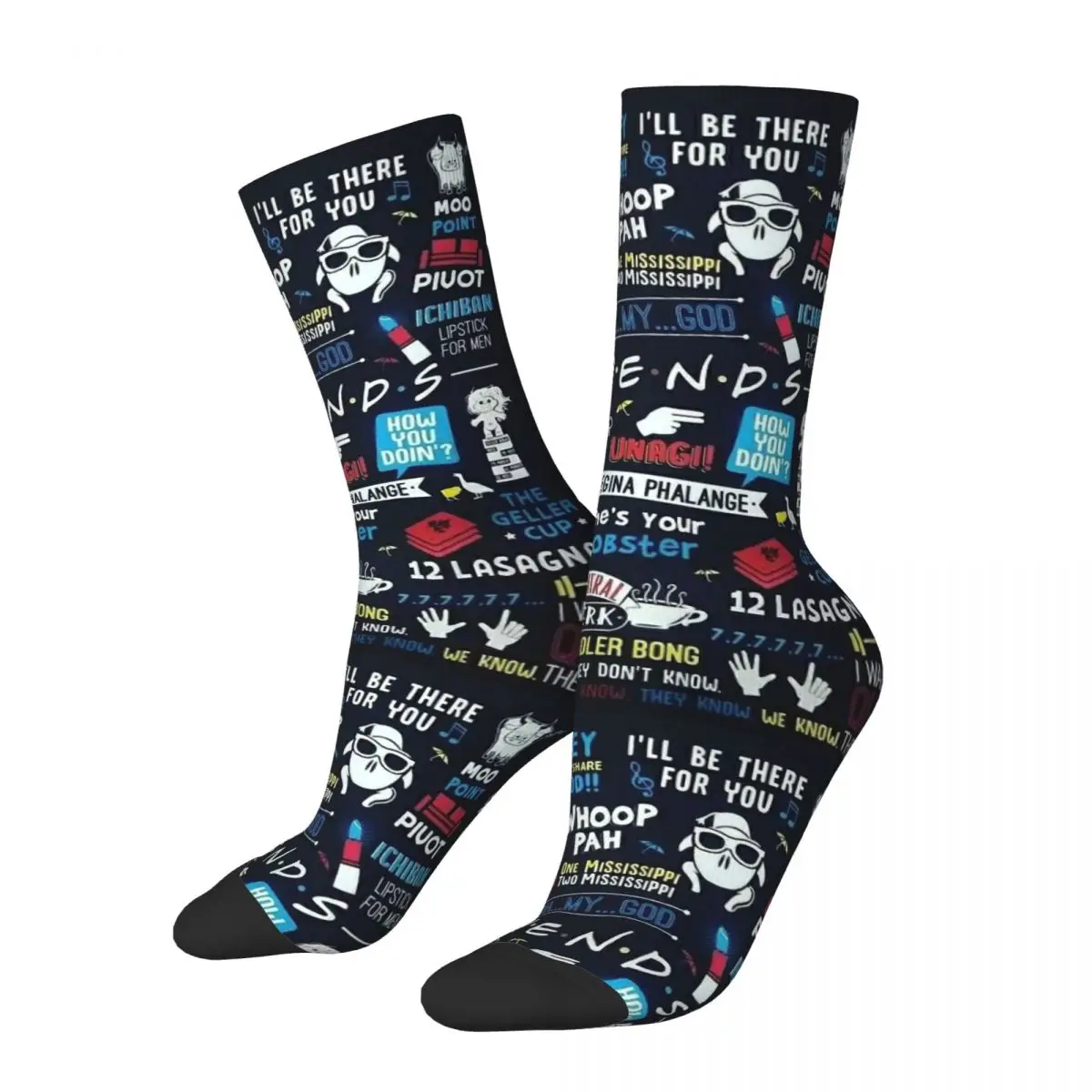 Calcetines coloridos con estampado 3D de Best Friends para hombre y mujer, medias cálidas de estilo callejero, Unisex