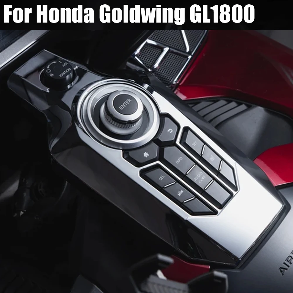 For Honda Goldwing GL1800 Chrome Central Console Button Decoration Cover Center Console Panel Cover Motorcycle Accessories