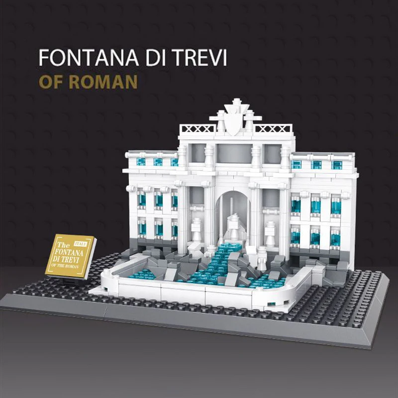 667PCS Trevi Fountain Of Roman Fontana Di Trevi Building Blocks World Architecture Bricks City Street View Toys Gifts For Kids