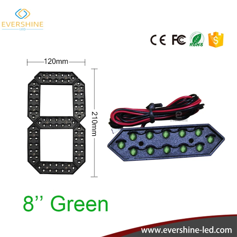 8 Inch 7 Segment Outdoor Waterproof Digital Number Module For LED Gas Station Electronic Fuel Price Sign