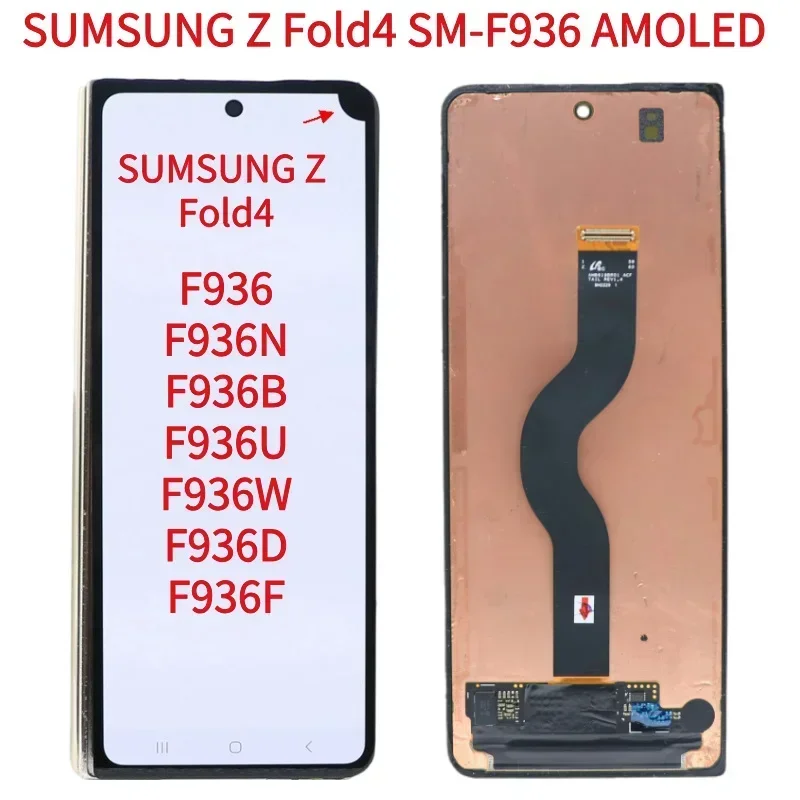 AMOLED For Samsung Galaxy Z Fold4 5G Screen F9360 F936B F936U SM-F936DS for Z Fold 4 LCD Display Touch Screen Digitizer Assembly