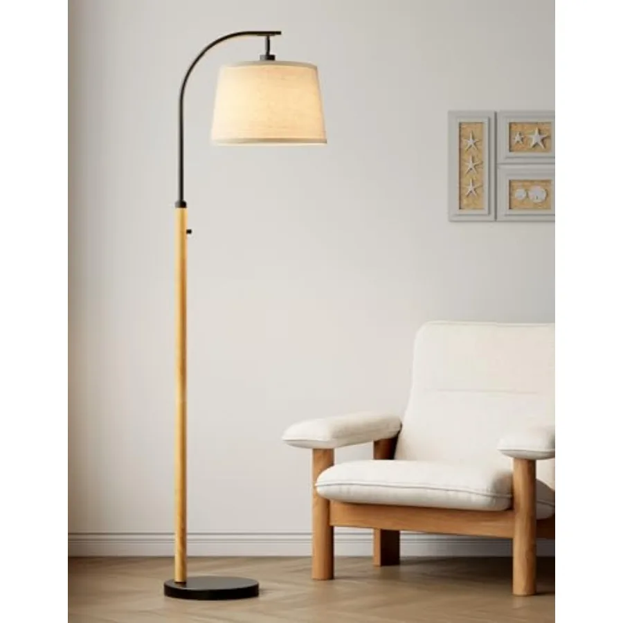 

Dimmable Floor Lamp for Living Room, 65" Tall Metal Standing Lamp with LED Bulb, Mid Century Modern Arc Floor Lamp with Linen S