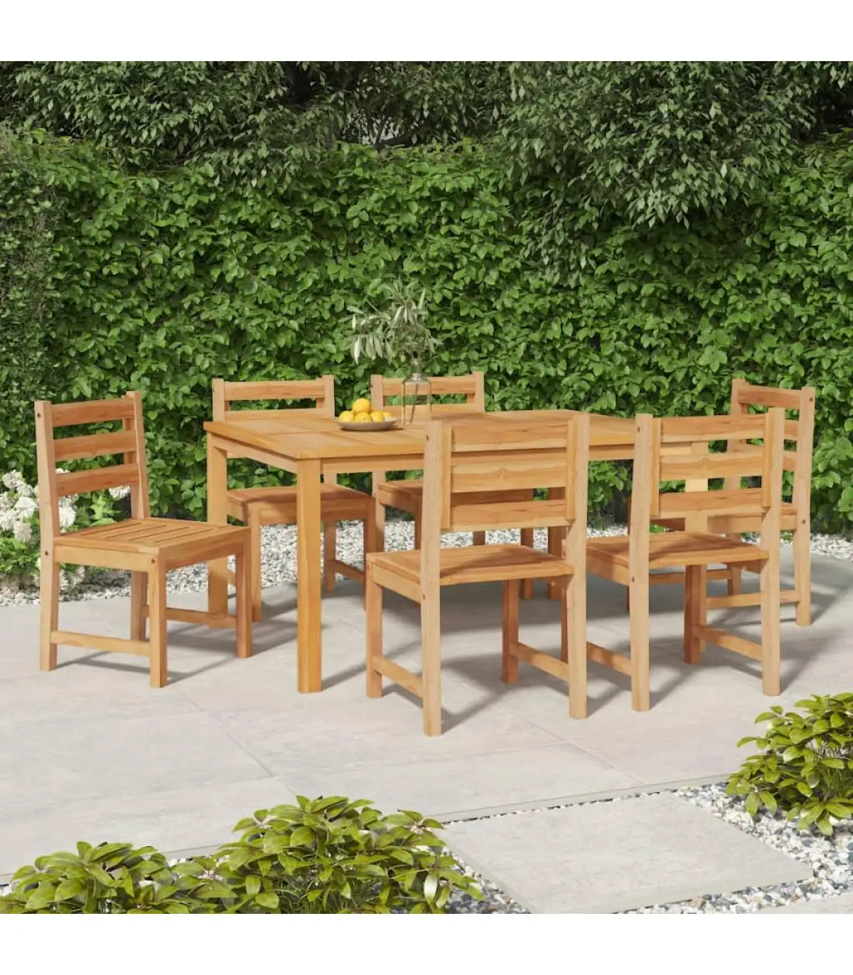 Garden chairs garden chairs 6 units teak solid wood