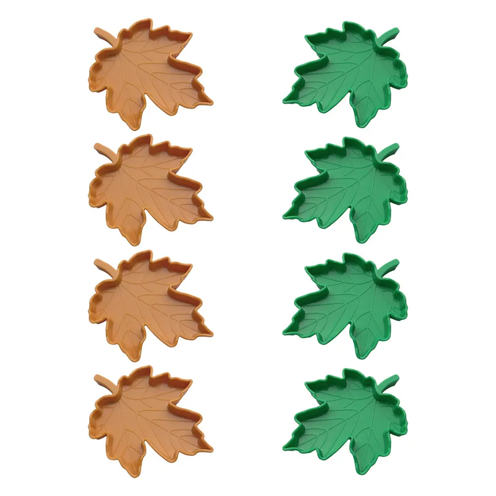 

8pcs Realistic Maple Leaf Reptile Water Bowl Lightweight Pet Feeding Dish Stable Base For Lizard Turtle Gecko Hamster Corn Snake