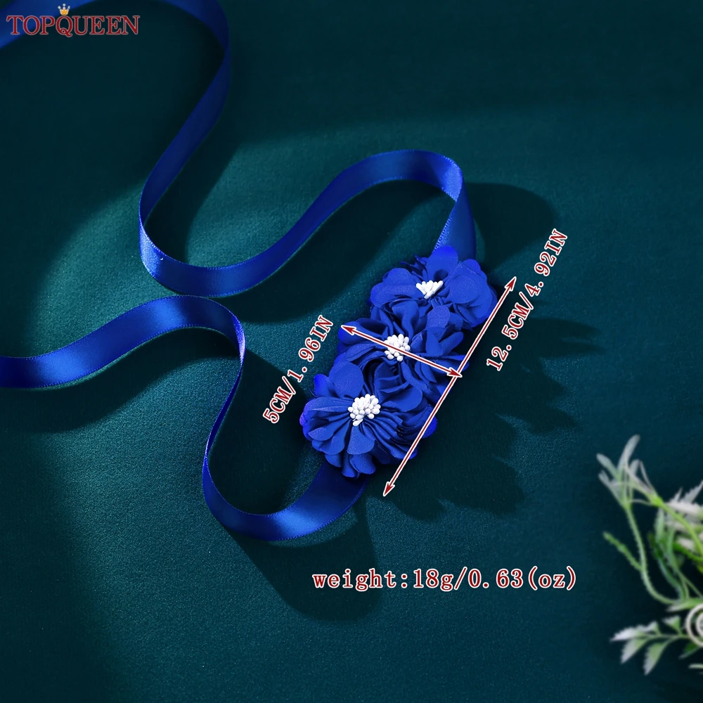 TOPQUEEN المرأة أنيقة زهرة وشاح الزفاف الشريط حزام الزفاف مساء فستان وصيفة الشرف وشاح S140