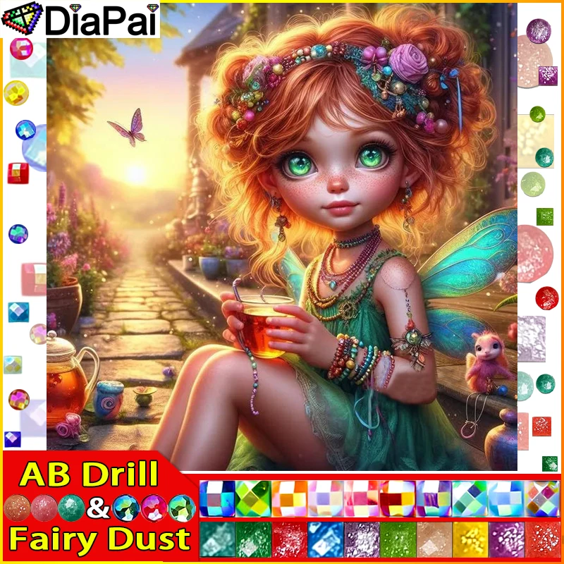 DIAPAI Fairy Dust AB 5D Diamond Embroidery Needlework Kit 