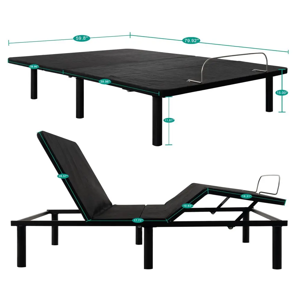 

Home Serenity Full Size Adjustable Bed Frame with Wireless Remote Ergonomic Head and Foot Incline Electric Bed Frame Easy Assem
