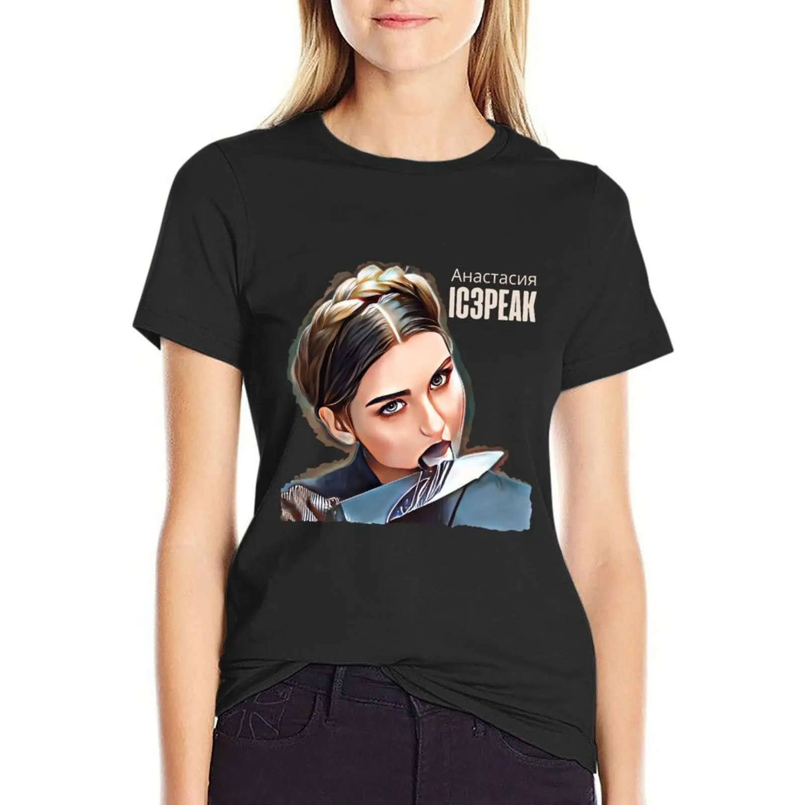 Anastasia Kreslina IcePeak T-Shirt customs design your own korean fashion aesthetic clothes funny t shirts for Women