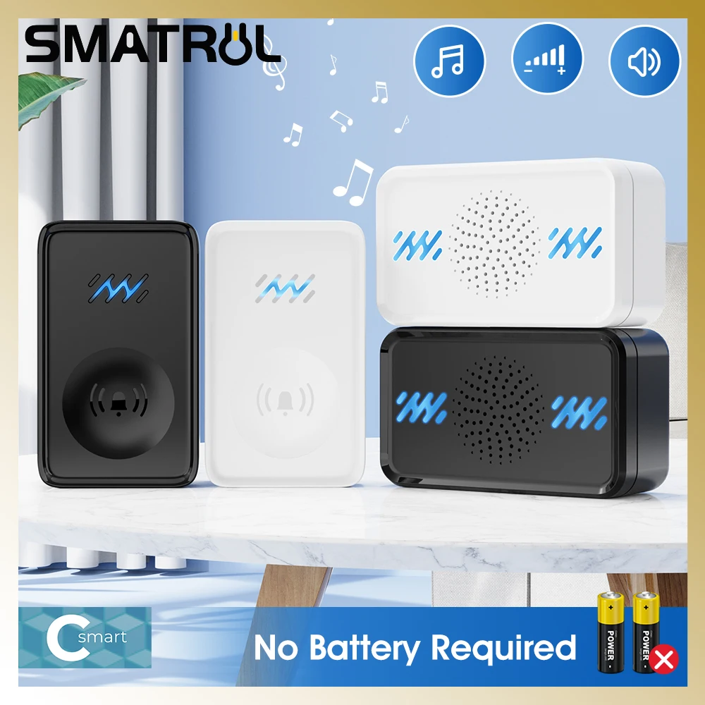 Outdoor Wireless WIFI Doorbell Front Back Door Porch Bell Kinetic Doorbell Tuya Smart Home Automation 1/2 Transmitters Receivers