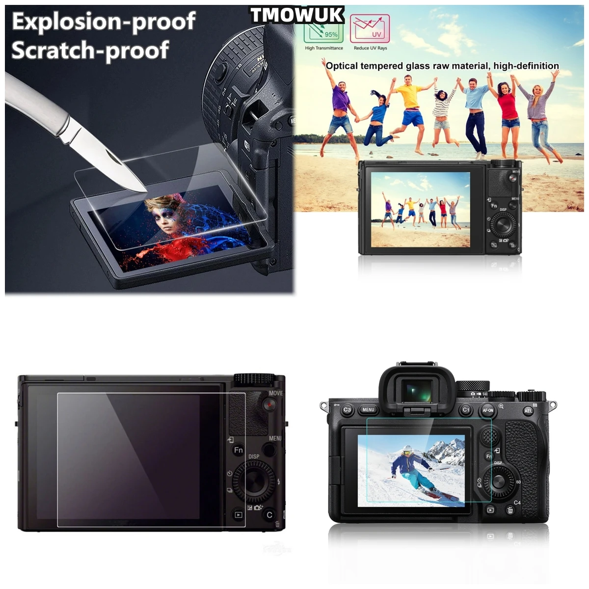 

9H Hardness Tempered Glass For RX100 RX100IV RX100VII A9 A9II, Clear LCD Protective Film, Scratch Proof.