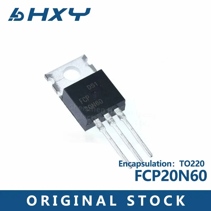 10PCS FCP20N60 20A/600V in-line TO220 N channel MOS FET