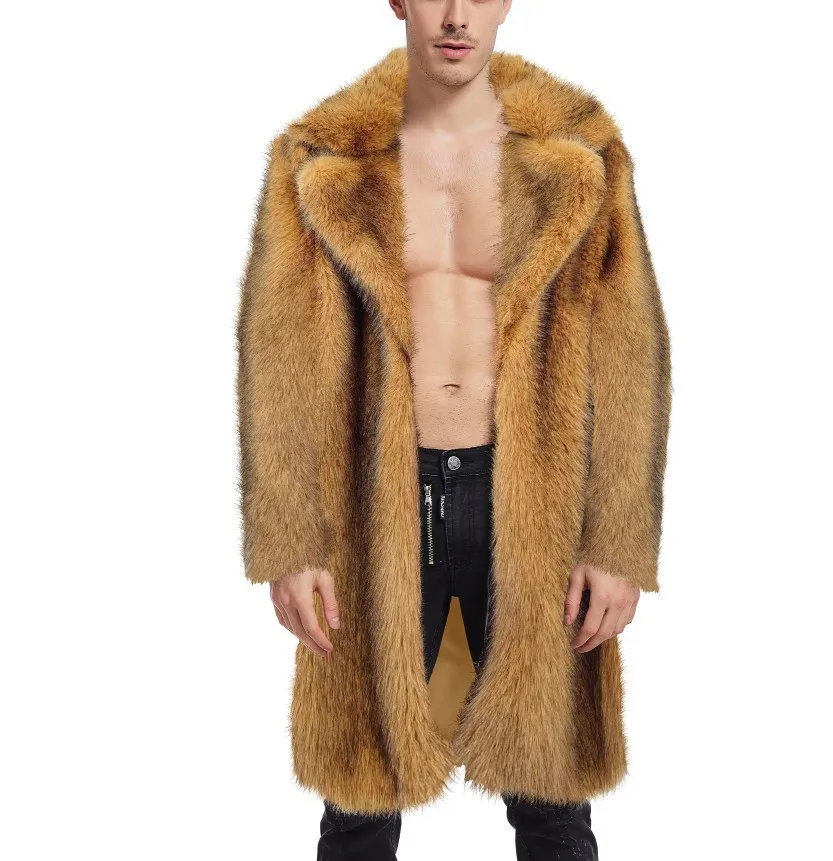 Ken Cosplay Costume Coat Jacket Autumn and Winter New Adult Men\'s Faux Fur Long Coat Halloween Party Role Playing Fancy Outfit