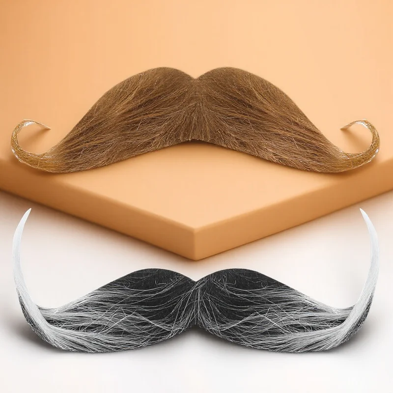 

2pcs Adorable Fake Mustaches for Party Fun Beard Costume Accessory Self Adhesive Simulation Design Men's Creative Ornament