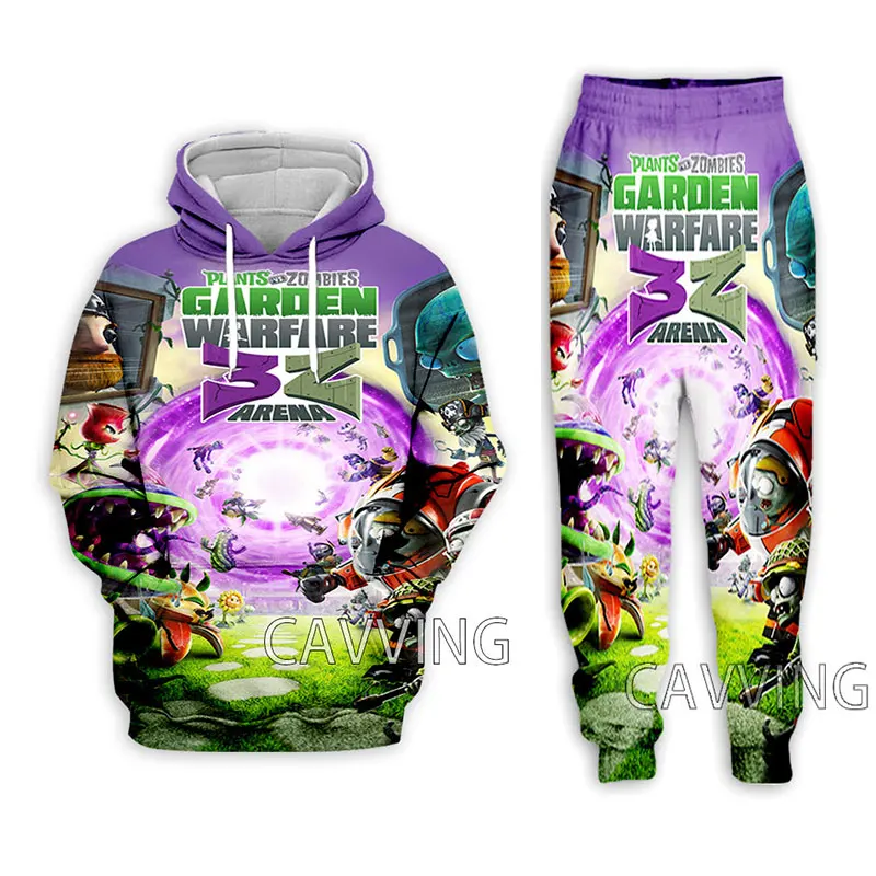 Plant Vs Zombie  3D Printed Casual Hoodies Hooded Sweatshirt Pants Jogging Pants Trousers Suit Clothes Women/ Men Sets   H02