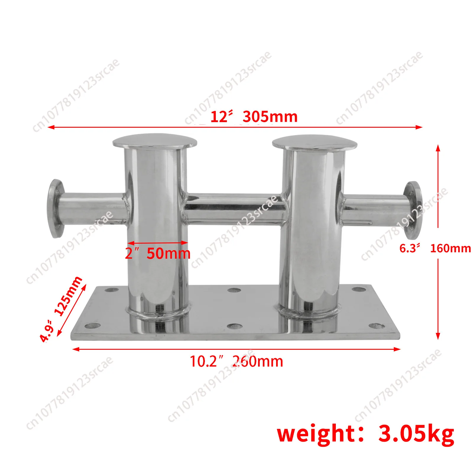 stainless steel double cross cable pile mooring column tether column wharf pile ship yacht marine hardware accessories