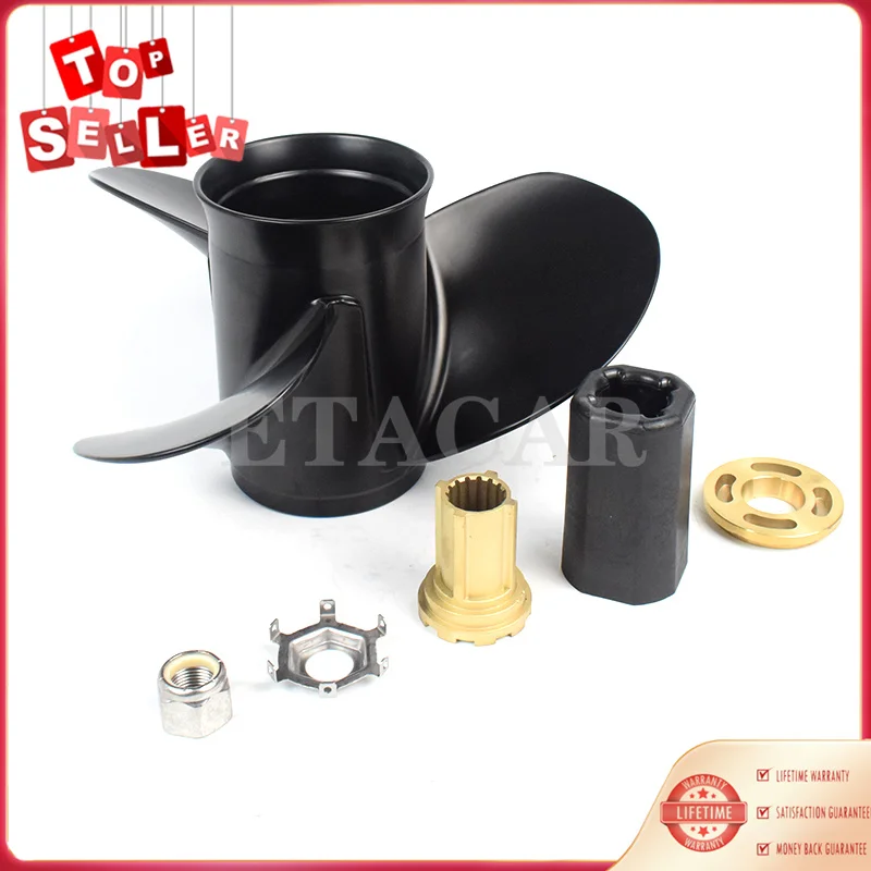 Marine Boat Outboard Propeller 13 1/4 x 17 Aluminum Alloy 48-77344A45 For Mercury 60 75 90 100 115 125 HP Accessory Set 3 Blades