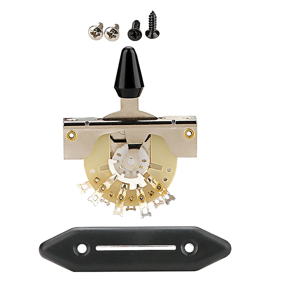 

1Set Alloy Electric Guitar Pickup Lever Switch 5-Way Toggle Switch Guard Plate Replacement Upgrade Electric Guitar Component