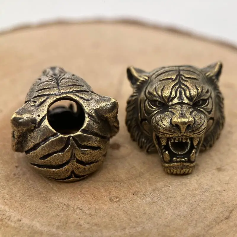 New DIY Handmade Woven Lanyard Pendants Wolf Head Brass Knife Beads EDC Outdoor Umbrella Rope Bracelet Charms AccessoriesAcc - view 3