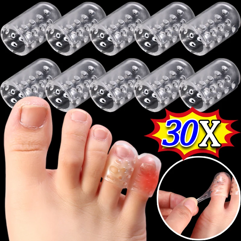 5-30pcs Elasticity Silicone Toe Caps Men and Women Gel Little Toe Tube Protector Anti-Friction Breathable Foot Care Toes Covers