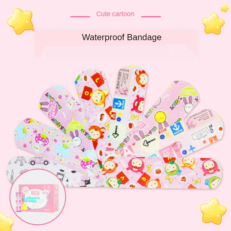 120 pçs/lote bonito dos desenhos animados bandaid hemostasis adesivo ataduras kit de emergência ferida gesso para crianças anime bandaid