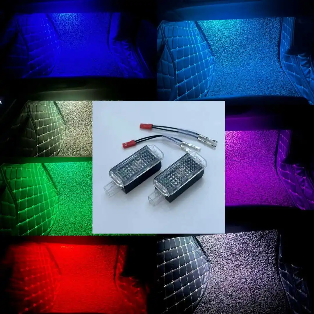 2/4PCS automobile interior footwell lamp decoration for seat at ECA Leon Ibiza ST Toledo 2013-2019 colorful switching mode