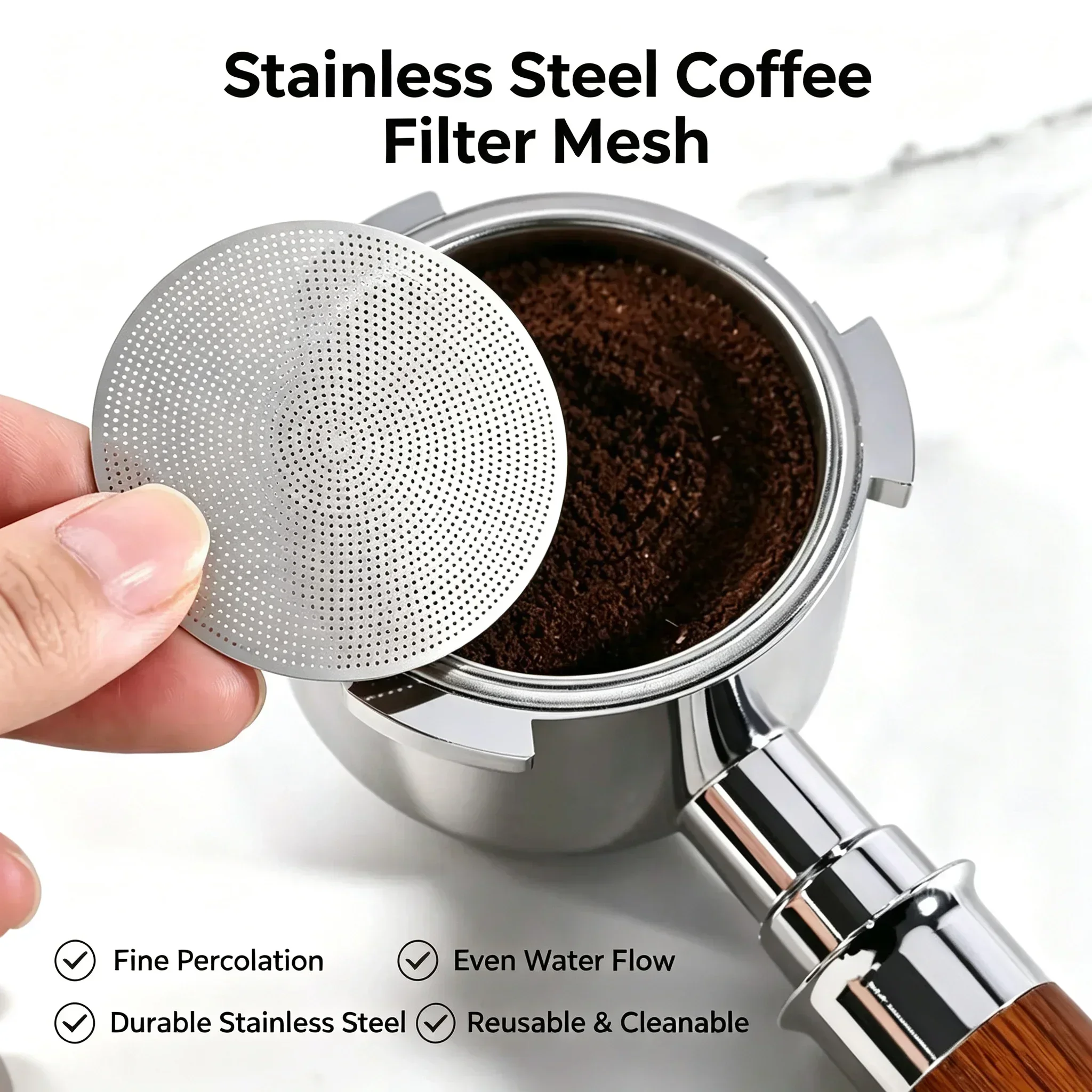 Espresso Coffee Filter Mesh Stainless Steel Shower Screen Dispersion for Portafilter Machine Accessories Fine Puck 58mm 51mm